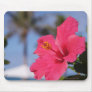 Pink hibiscus flower mouse pad