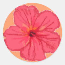 Pink Hibiscus Flower stickers