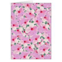 Pink Hibiscus Flowers All-Purpose Card
