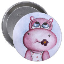 Pink Hippo Button