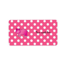 Pink hippo pink polka dots labels