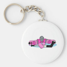 Pink Hockey Goalie Key Chain