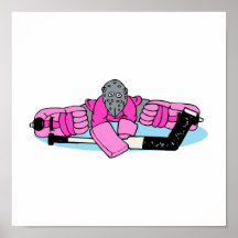 Pink Hockey Goalie Poster