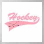 Pink Hockey logo Print