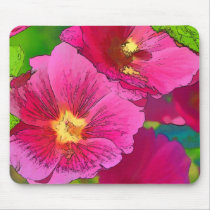 Pink Hollyhock mousepads