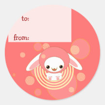 pink hooded bunny sticker