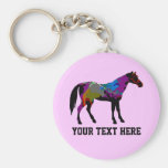 Pink Horse Personalized Keychain