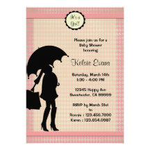 Pink Houndstooth Shower : Invitation