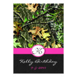 Pink Hunting Camo Birthday Party Invitations