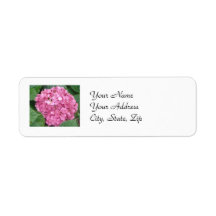Pink Hydrangea Return Address Label