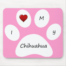 Pink I Love My Chihuahua Mouse Pad