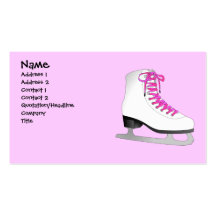 Pink Ice Skate Business Card