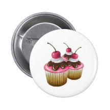Pink Icing on Cupcakes: Cherry On Top: Art