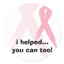 pink_img, i helped...you can too! round stickers