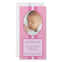 Pink In Style New Baby Photo Card