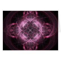 Pink Insanity Fractal Greeting Card