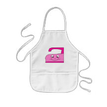 Pink Iron Cartoon. On White. Aprons