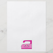 Pink Iron Cartoon. On White. Flyer Design