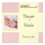Pink islam baby Aqiqa islam birth invitation card