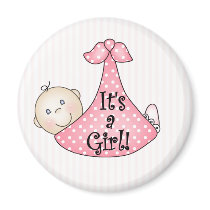 Pink It's a Girl magnets