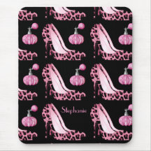 Pink Jaguar Stilettos & Purfume Bottles Custom Mouse Pads