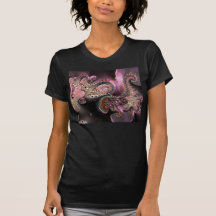Pink jewel black blue purple fractal t-shirt