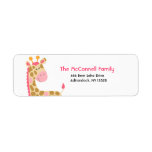 Pink Jungle Giraffe PRINTABLE ADDRESS LABELS