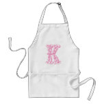 Pink K Monogram Letter aprons