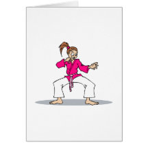 Pink Karate Greeting Card