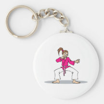 Pink Karate Keychain