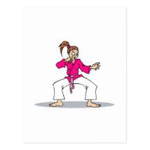 Pink Karate Postcard