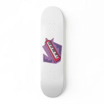 Pink Keytar portable 80s keyboard piano graphic Skateboard
