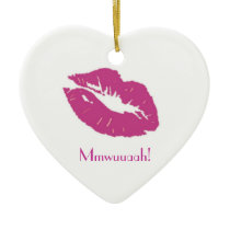 Pink Kiss, Mmwuuaah!-Miss you baby! Christmas Ornament