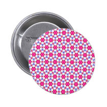 Pink kitsch flower pattern buttons