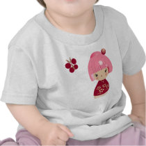 Pink Kokeshi Triplet Baby Tee