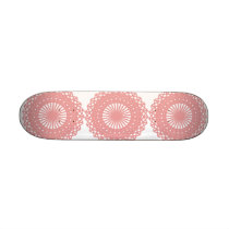 Pink Lace Pattern Design. Skateboard Deck