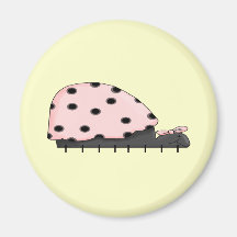 Pink Lady Bug IV Fridge Magnet