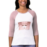 Pink Lady womens 3/4 sleeve t-shirt pink white