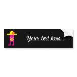 Pink lady, yellow hat bumper sticker