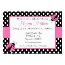 Pink Ladybug Baby Shower or Birthday Invitation invitations