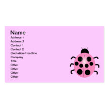 pink ladybug business card template