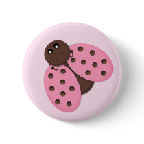 Pink Ladybug Button Flair