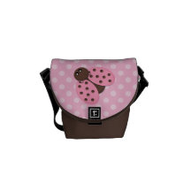 Pink Ladybug Courier Bag
