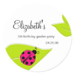 Pink Ladybug Favour Stickers