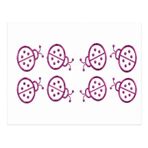 Pink Ladybugs Post Card