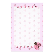 Pink Ladybugs Stationary Personalized Stationery