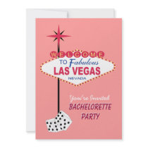 Pink Las Vegas Bachelorette Party Invitation