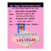 Pink Las Vegas Bachelorette Party Personalized Announcement