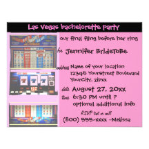 Pink Las Vegas Bachelorette Party Personalized Invitation