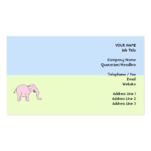 Pink Laughing Elephant. Business Card Template